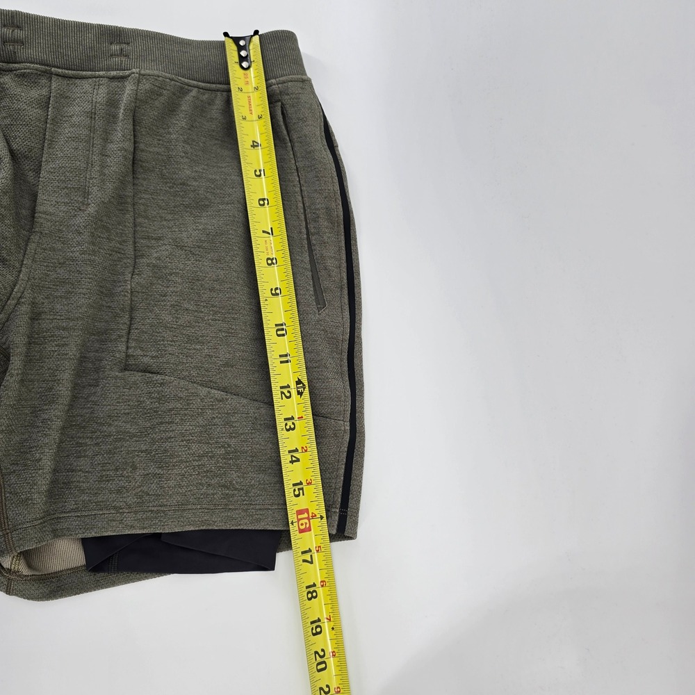 Lululemon Men's License To Train Shorts Size L Heathered Dark Olive, Lined 7" - Picture 11 of 11